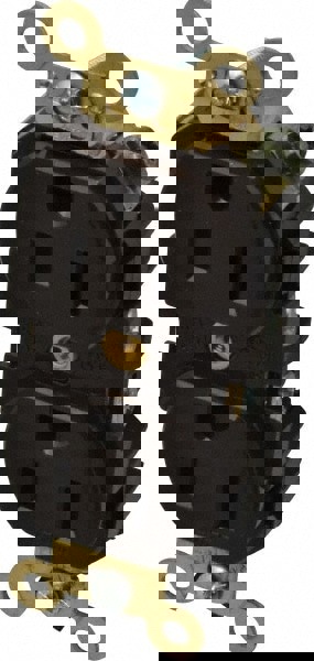 Straight Blade Duplex Receptacle: NEMA 5-15R, 15 Amps, Self-Grounding